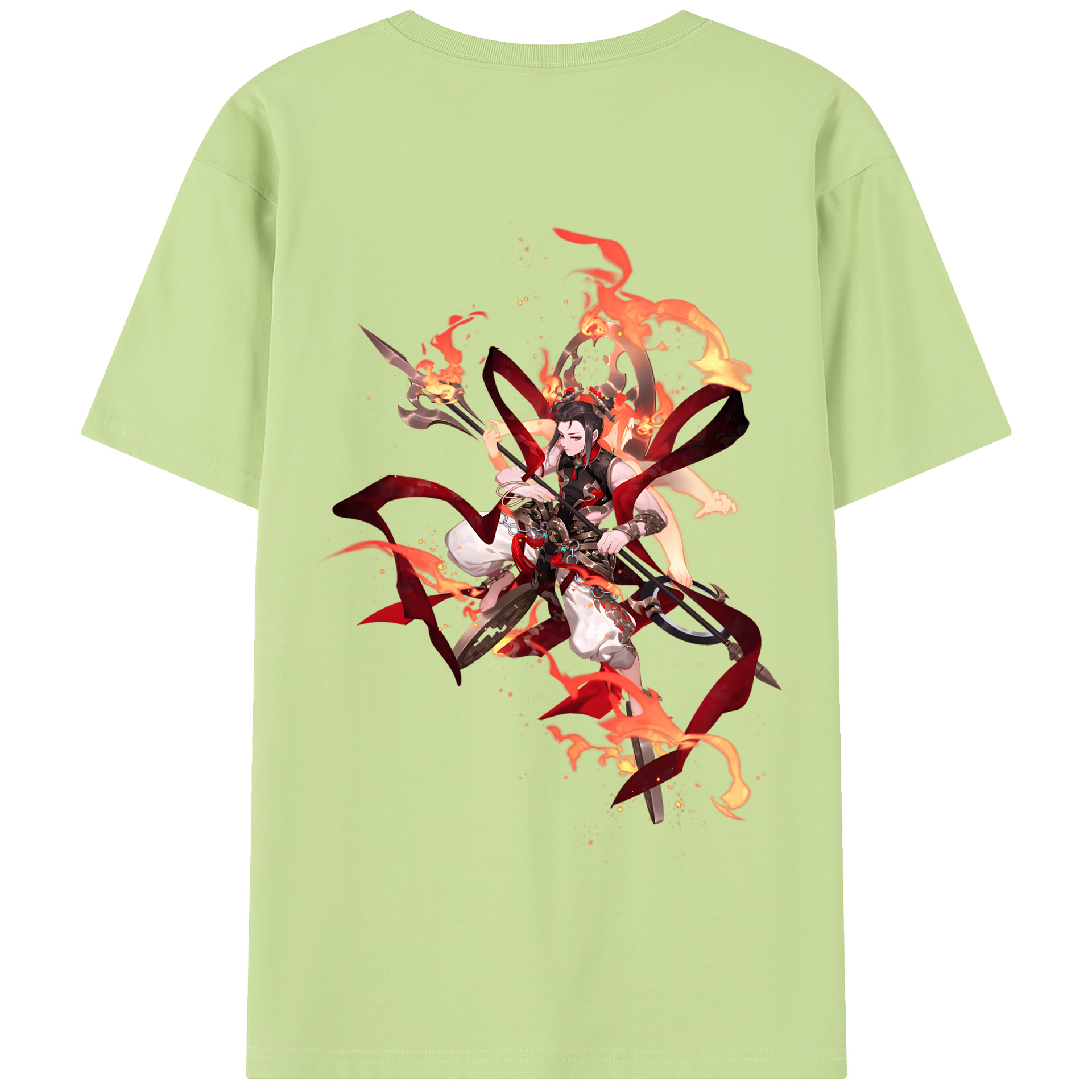 （画像用） Ne Zha 2 ナタ 魔童の大暴れ 綿100％半袖Tシャツ（背面プリント）
